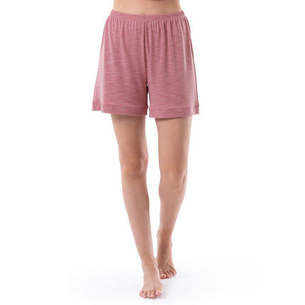 Fruit of the Loom Women's Short Sleeve Tee and Short 2 Piece Sleep Set, Antique Heather Blush, L