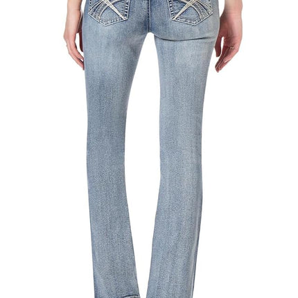 WallFlower Women's Luscious Curvy Bootcut Mid-Rise Insta Stretch Juniors Jeans (Standard and Plus), Camille, 16 Short