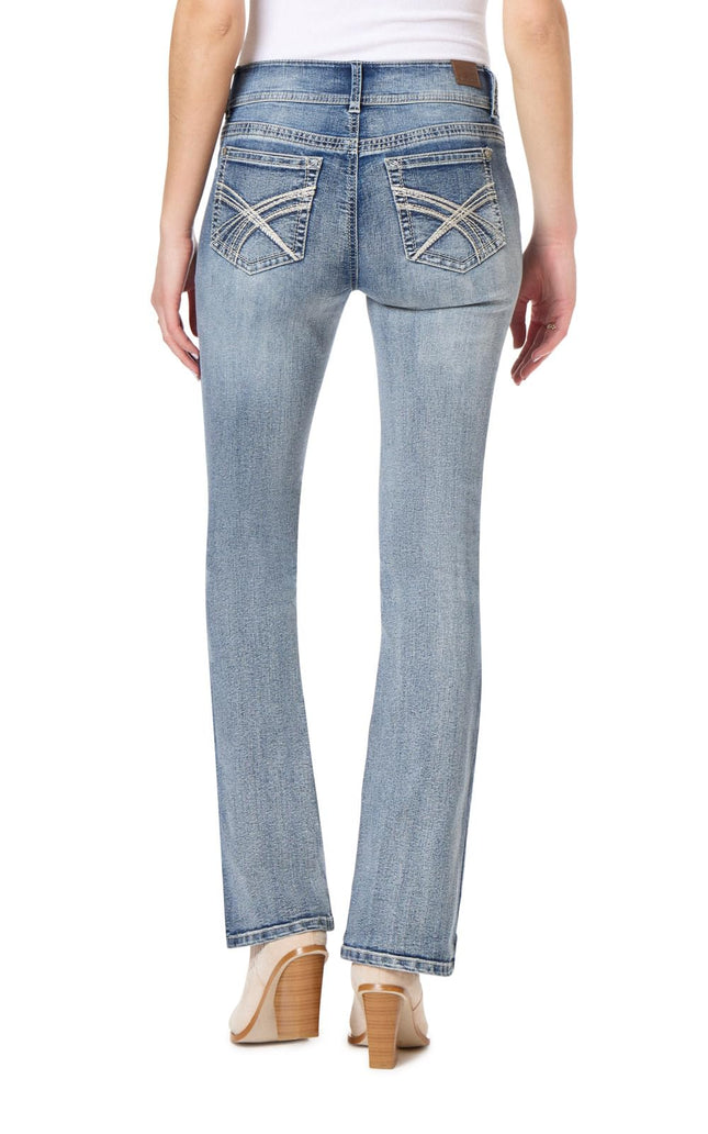 WallFlower Jean Bootcut Galbant Courbe Mi-Haute Extensible Instantané Femme Juniors (Tailles Standard et Grandes), Camille, 16 Court