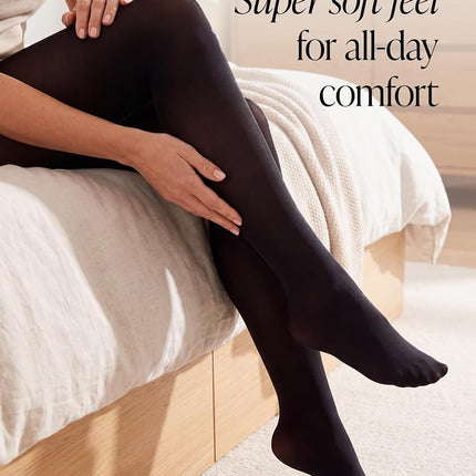 HUE Women's Opaque Tights, Cocoa, S