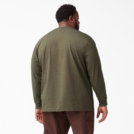 Dickies Homme Grande Taille Manches Longues Col Ras du Cou Lourd, Kaki, 34W x 34L