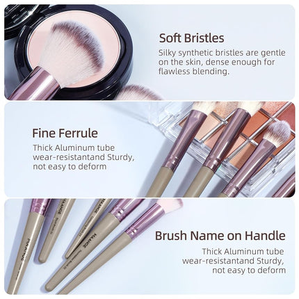 MAANGE Makeup Brushes 51 Pcs Makeup Kit, Multi-functional Makeup Tool Set with Makeup Brush Make Up Brushes Set With Bag (Champagne)