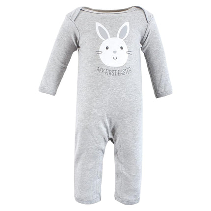 Hudson Baby baby-girls Cotton Coveralls, Eggstra Cute, 6-9 Months
