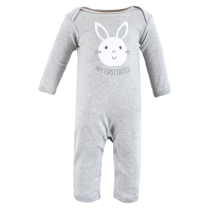 Hudson Baby baby-girls Cotton Coveralls, Eggstra Cute, 3-6 Months