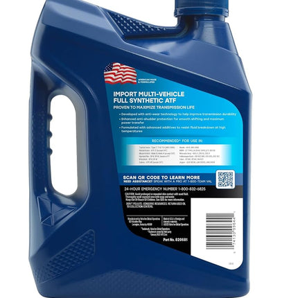 Fluido de transmisión automática Valvoline Import Multi-Vehicle (ATF) totalmente sintético 1 GA