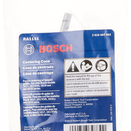 BOSCH RA1151 Router Subbase Centering Pin and Cone Works with 1/4 in. or 1/2 in. Collet