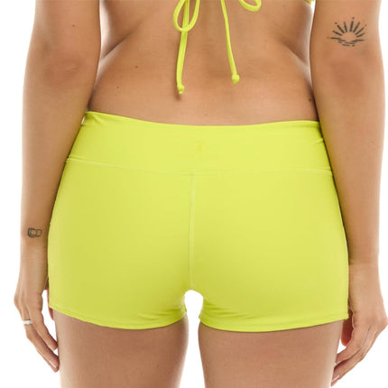 Body Glove Women's Elastic Waist Hybrid Swim Shorts with UPF 50+, Lime Green, Size S