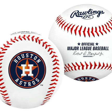 Rawlings MLB Houston Astros Team Logo Baseball, Official, White