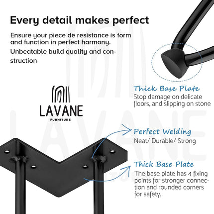 La Vane 8 inch Hairpin Table Legs, Heavy Duty Mid-Century Modern, 4-Pack