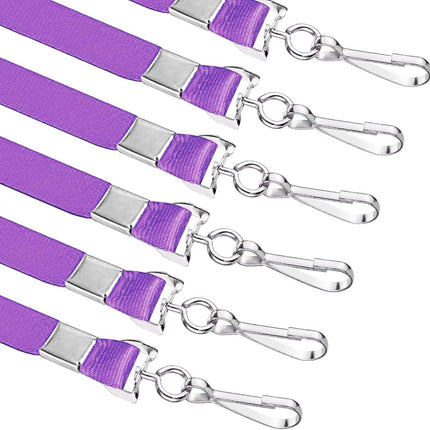 Bulk Lanyards Lanyards for ID Badges,Lanyards with Swivel Hook Clips for Name Tag Lanyard ID Holder (Purple, 100 packs)