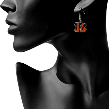 Siskiyou Sports NFL Cincinnati Bengals Pendientes Colgantes Cromados para Mujer