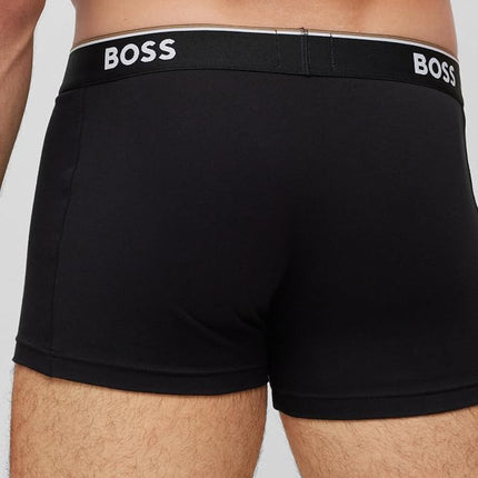 Hugo Boss Men's 3-Pack Stretch Cotton Regular Fit Trunks, Multi Black, S (Pack of 3)