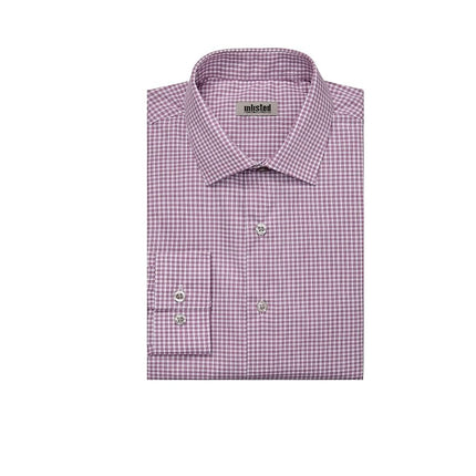 Kenneth Cole Men's Dress Shirt Slim Fit Checks and Stripes (Patterned), Raspberry, 16"-16.5" Neck 34"-35" Sleeve