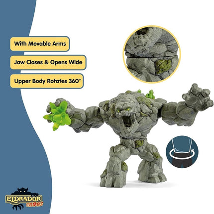 Schleich Eldrador Creatures - 8" Stone Monster Toy with Crystal Set - Cool Movable Monster Action Figure for Boys and Girls - Fantasy Giant Rock Beast Figurine - Fun Scary Toys - Kids Ages 7+ | 70141