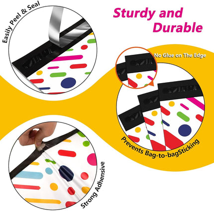 Poly Mailers 12x15.5 Inch, 50 Pack, Colorful Stripe Shipping Bags