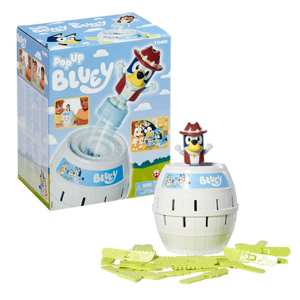 TOMY Toomies Pop Up Bluey - Licensed Game Based on Classic Pop Up Pirate - 2 to 4 Player Kids Games - Fun Family Games for Kids and Adults - Bluey Toys and Games for 4 Year Olds and Up