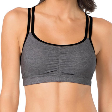 Fruit of the Loom Womens 3 Pr Spaghetti Sportsbra Sports Bra, Camo/White/Charcoal with Black, 36