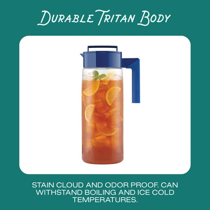 Takeya Patented and Airtight Pitcher Made in The USA, BPA Free Food Grade Tritan Plastic, 1 qt, Black