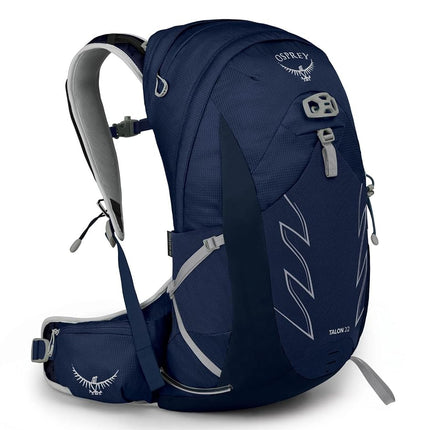 Mochila de senderismo para hombre Osprey Talon 22L con cinturón lumbar, azul cerámica, S/M