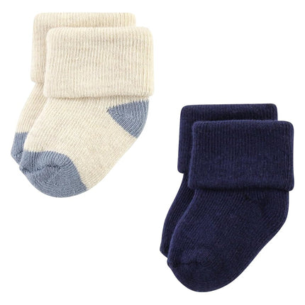 Hudson Baby Calcetines de Felpa y Algodón para Bebé Recién Nacido Unisex, Azul Marino Topo, 0-6 Meses, Azul Marino Topo, 0-6 Meses