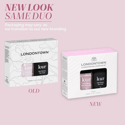 LONDONTOWN kur Pink Conceal & Go Duo Set, Includes Pink Nail Illuminating Concealer & Gel Genius Top Coat, 2 Piece Set, 0.4 Fl Oz