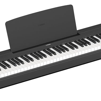 Yamaha, piano digital de 88 teclas con contrapeso, Sound Boost, diseño compacto, teclado, atril y pedal para práctica en casa o viajes (P143B)