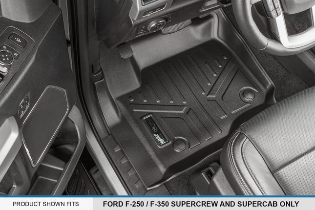 SMARTLINER SA0246/B0246 para F-250/F-350 Super Duty Crew Cab con asientos individuales en la 1.ª fila Alfombrillas Revestimiento Negro