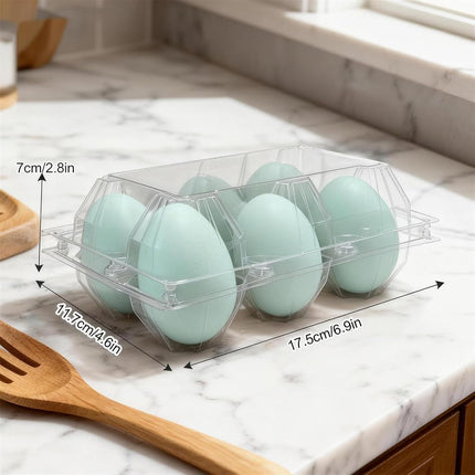 Egoaugx Clear Plastic Duck Turkey Jumbo Egg Storage Container, 6-Cell Cartons for Large Eggs, Reusable Refrigerator Tray (75)