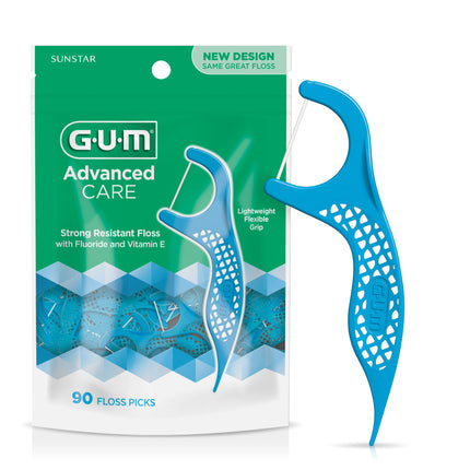 GUM Advanced Care Flossers, Fresh Mint, Vitamin E 