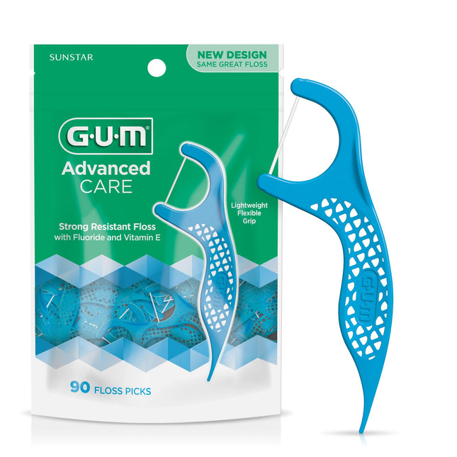 GUM Advanced Care Flossers, Fresh Mint, Vitamin E 