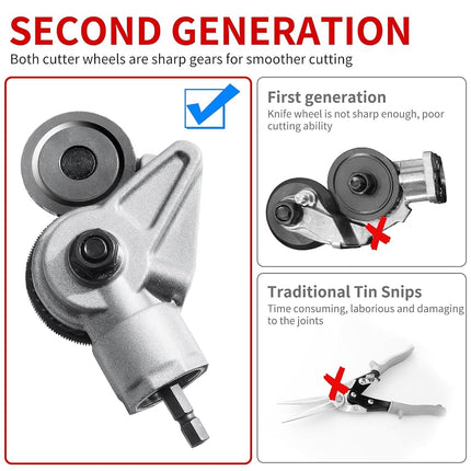 SauHandi Drill Cut Pro Metal Cutting Adapter-Electric Drill Plate Cutter,Upgraded Sheet Metal Cutter Drill Attachment,Drill Cut Pro,DIY Electric Drill Shears for Cutting Iron, Copper, Aluminum, Steel