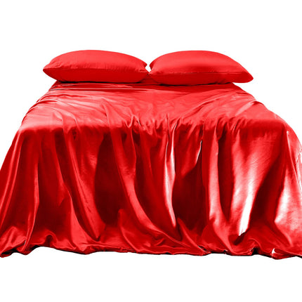 Elegant Comfort Luxurious 4-Piece Silky Satin Shee