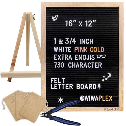 WIWAPLEX Black Felt Letter Board, Word Board Sign,
