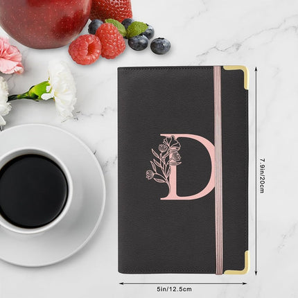 YeeCASE Waiter's Book, Alphabet Waitress, Waitress Book Made of Leather with Zip Pocket, Server Manual for Server Apron (D)