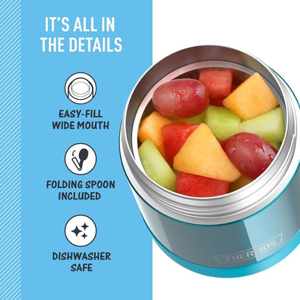 THERMOS FUNTAINER Kids Food Jar with Spoon, 10oz, Teal