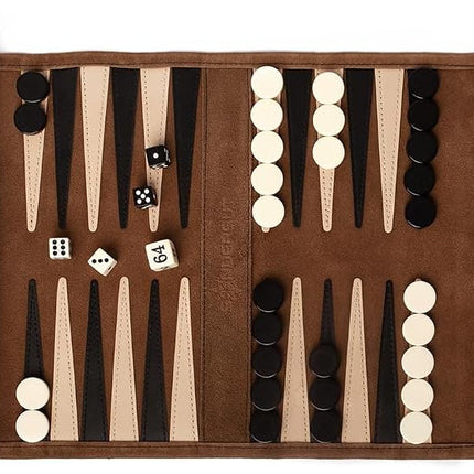 Sondergut Grey Travel-Size Backgammon Set - Genuin