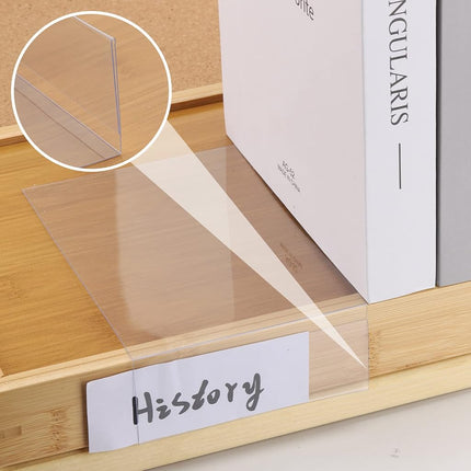 50 Pcs Library Shelf Label Holders 7.6 x 4 Inch Moveable Shelf Markers for Classroom Office Library Book Shelves with 50 Pcs Label Inserts