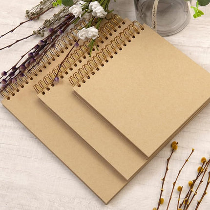 DIY Scrapbook Photo Album Hardcover Kraft Blank Page Wedding and Anniversary Photo Album Family Scrapbook, Yellow, 8 Inch