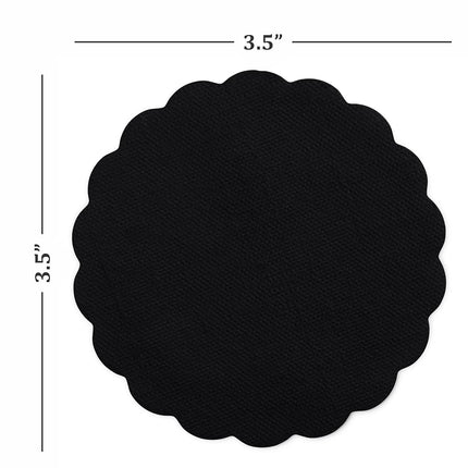 Disposable Linen-Feel Black Coasters for Drinks, 3.5 Inch Round Paper Coasters for Bar, Cocktail, Beverage, Wine Or Event, 500 Pack Bulk