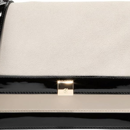 Cole Haan Women's Daniella Leather Chain Shoulder-Handbags, Black/White, One Size