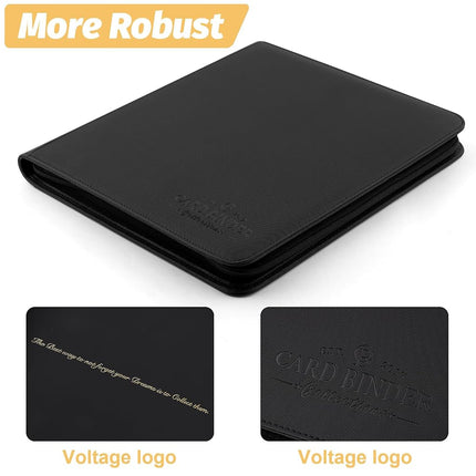Foalgo Trading Card Binder, Card Collection Binder Album Folder with 720 Side Loading Pockets, 12 Pocket Trading Card Album Folder for TGC,MTG, Baseball Cards, Yugioh, Black720