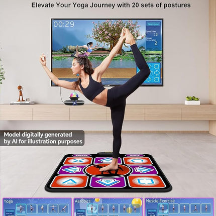 Acelufly Single Non-Slip Dance Mat with Wireless Controller and HD Camera for TV (Black Red)