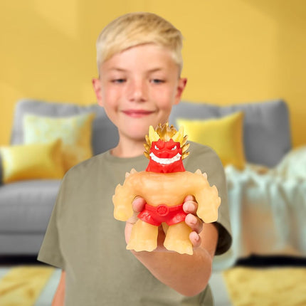 Heroes of Goo Jit Zu Hero Creator with 3 Unique Goo Fillings, Mix, Fill & Create Your Own Stretchy Glow-in-The-Dark Blazagon Action Figure, Play Again and Again