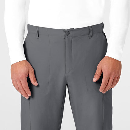 WonderWink Men's Flat Front Cargo Pocket Pant, Pewter, Medium Tall