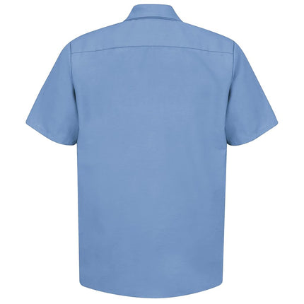 Red Kap Men's Industrial Work Shirt, Regular Fit, Short Sleeve Utility Button, Light Blue, XXL