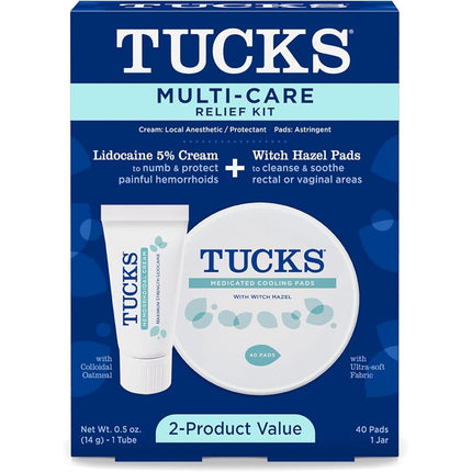 Tucks Blistex Multi-Care Relief Kit - Witch Hazel Pads, Cream & Witch Hazel, 40 Count (Pack of 1)