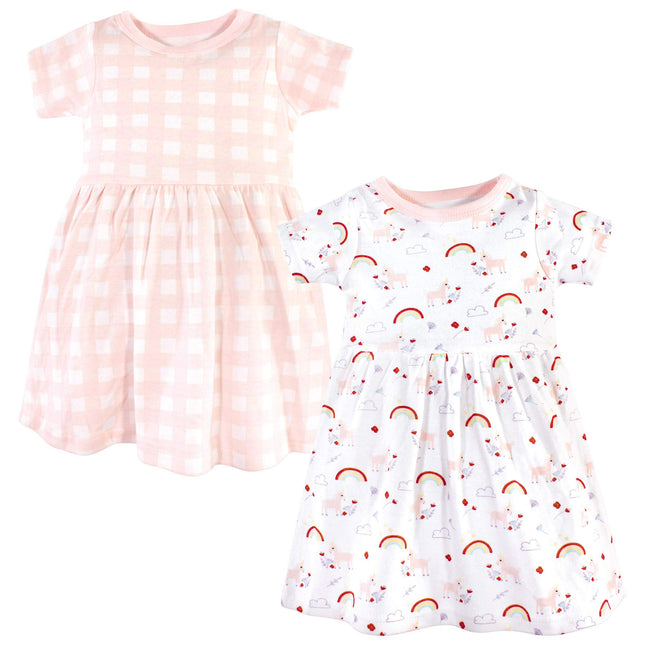 Luvable Friends Baby Girls' Cotton Dress, Unicorn,