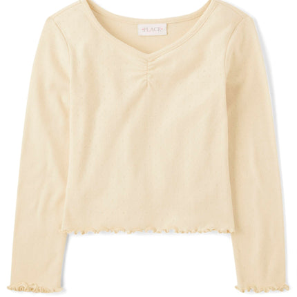 The Children's Place Girls' Basic Long Sleeve V-Ne
