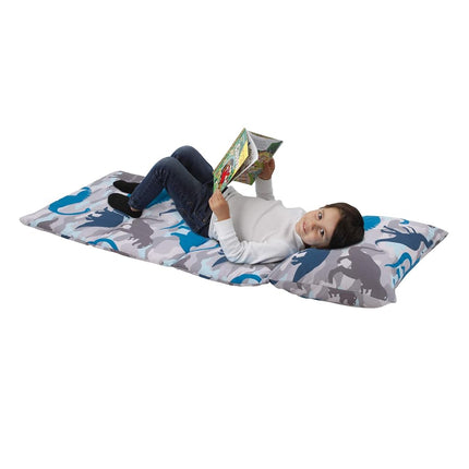 Todo para niños: Colchoneta de siesta Deluxe con pliegue fácil, diseño de dinosaurios en azul marino, gris y azul rey, azul marino, azul rey, gris, camuflaje