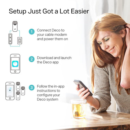 Sistema WiFi de malla para todo el hogar TP-Link Deco (Deco S4) – Cobertura de hasta 353 m², sustituto de router y extensor WiFi, control parental, paquete de 2